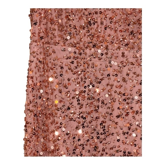 Mac Duggal Sequin Ruffle Midi Gown in Rose Gold NWT - Picture 10 of 11